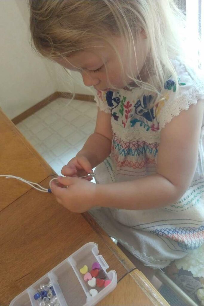 Toddler Necklace Making