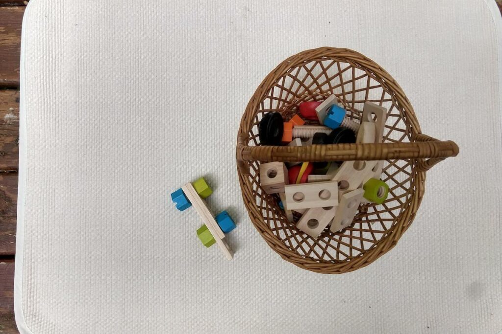 Wooden Nuts and Bolts Montessori Toy